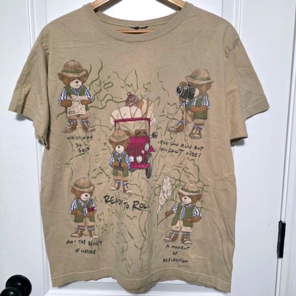 Teddy Bear Ready To Roll All Over Graphic Tee XL